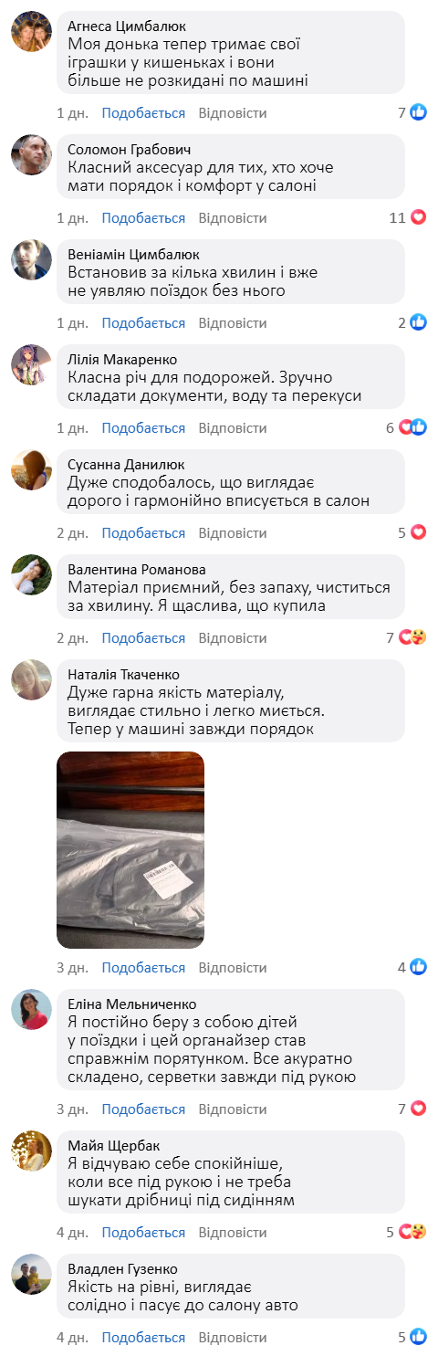 Органайзер на спинку сидіння авто з великою місткістю